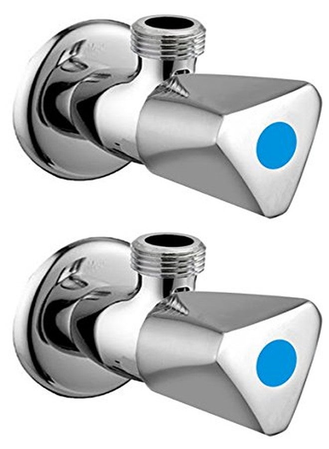 صمام زاوية نحاسي من DRIZZLE Acura لإيقاف صنابير الحمامات، وسخانات المياه، وتوصيلات أحواض الغسيل (فضي، تشطيب كروم، قطعتان)